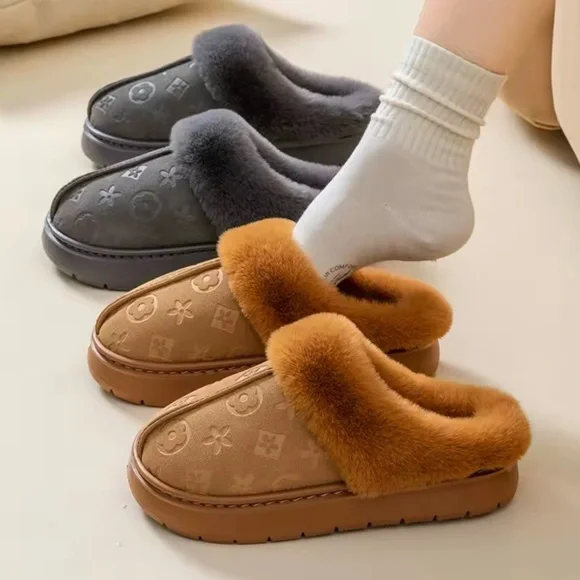 Brown Faux Fur Lined Slippers Cozy Warm | Women’s - Picture 3 of 3